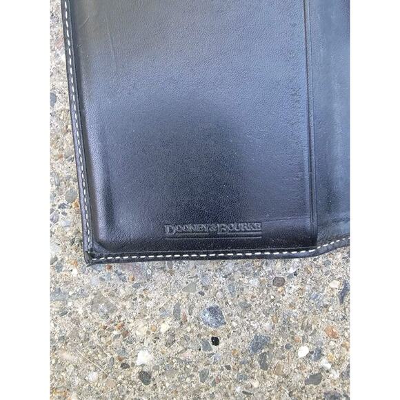 Vintage Dooney & Bourke Signature Checkbook Wallet Lock Key CANVAS Black READ - Picture 6 of 11